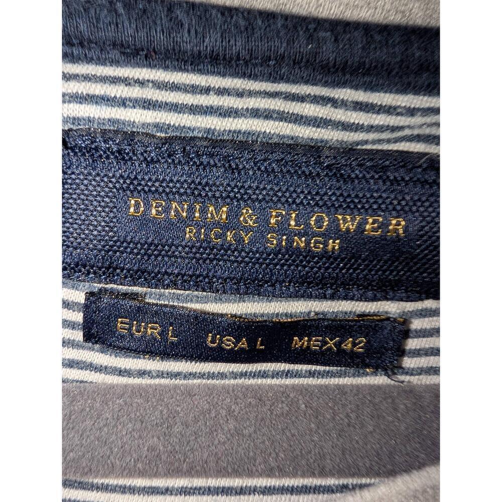 Denim And Flower Ricky Singh Mens TShirt Large Grey Short Sleeve Crew Neck - Picture 3 of 4